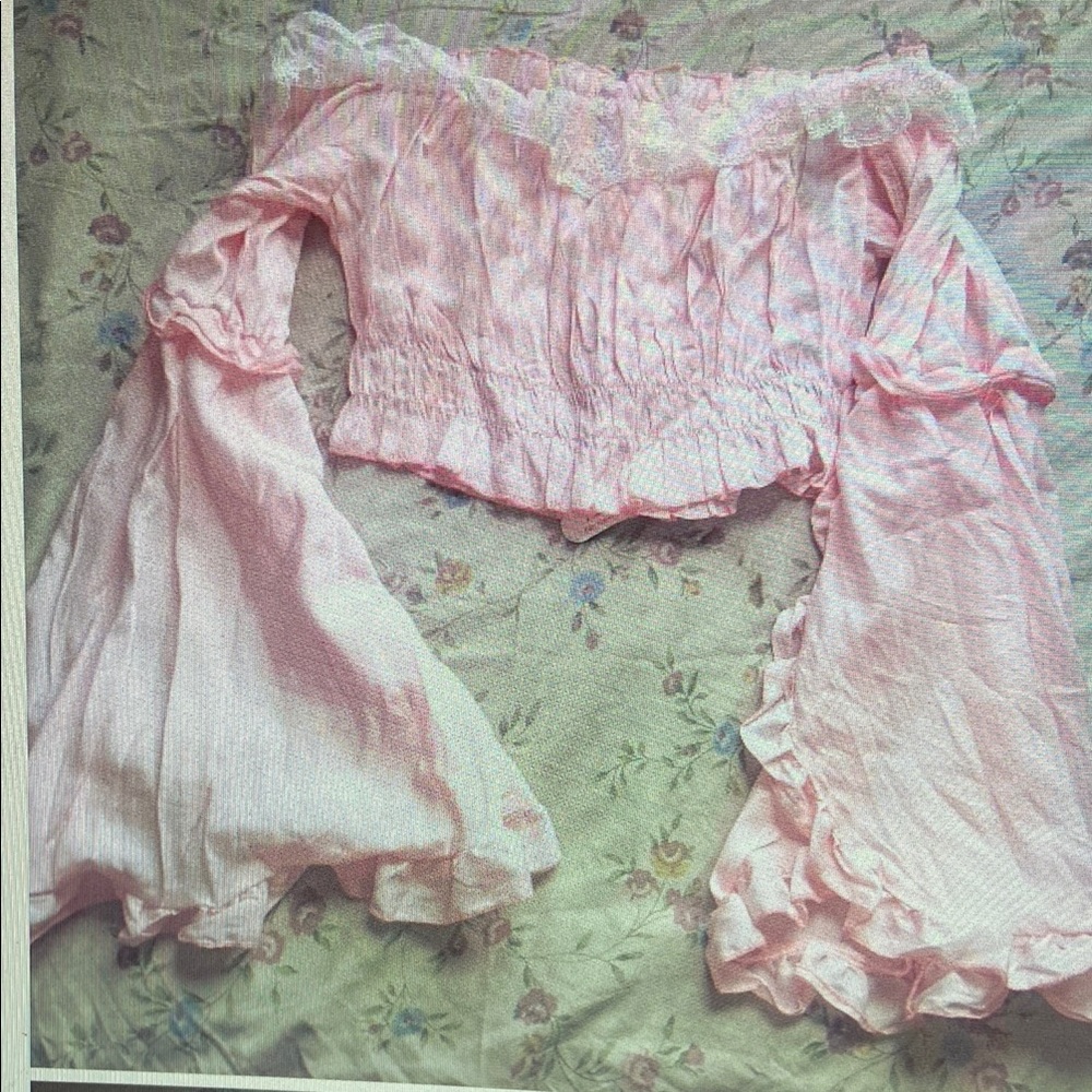 Elegant Pink Off-Shoulder Ruffle Top